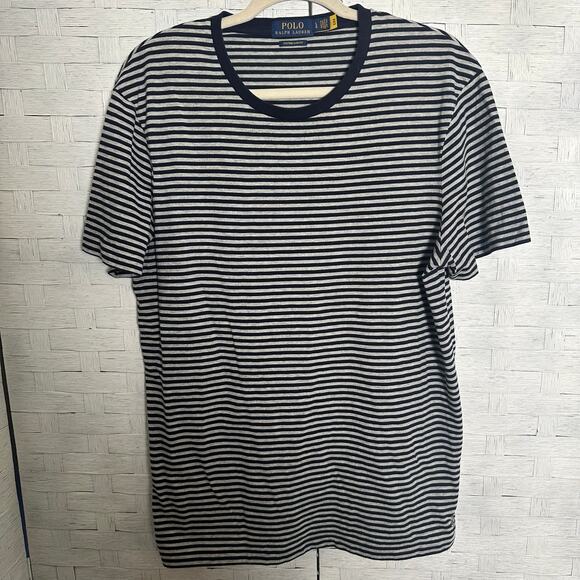 Polo Ralph Lauren men’s T-shirt striped casual preppy lightweight cotton blend - Picture 1 of 10